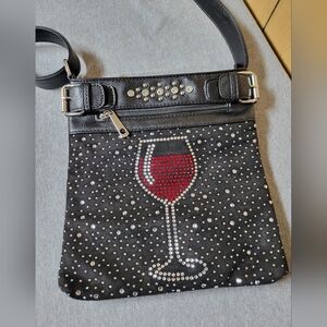 Wine Rhinestone Crossbody